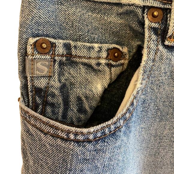 Silver Jeans Vintage Light Wash Button Fly Straight Leg Jeans L9618SU Size 30/32 - Picture 4 of 14